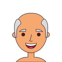 the face old man profile avatar of the grandfather vector illustration