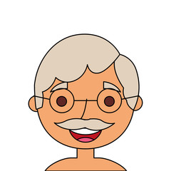 the face old man profile avatar of the grandfather vector illustration