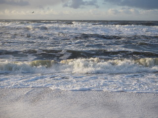 Fototapeta na wymiar Blick auf den Atlantik an der Küste von Hörnum auf Sylt
