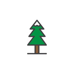 Christmas tree filled outline icon, line vector sign, linear colorful pictogram isolated on white. Symbol, logo illustration. Pixel perfect vector graphics