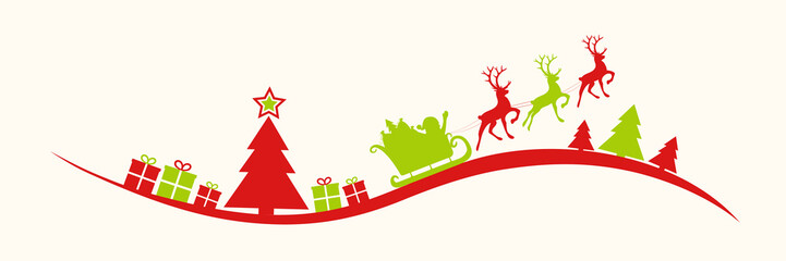 Fototapeta premium Panoramic header with Christmas decoration. Vector.