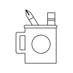 Obraz premium cup with writing tools icon