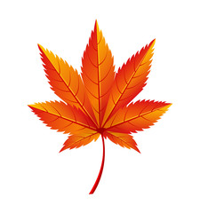 Fototapeta premium Autumn Golden Yellow Leaf Vector Illustration Icon