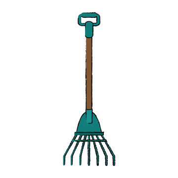 Rake gardening tool icon vector illustration graphic design