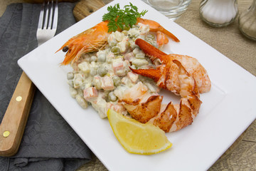 homard et macédoine