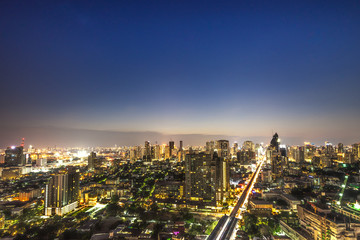 Fototapeta premium urban beautiful cityscape view on sunset time