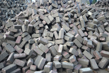 Pile of bricks for recreate roads in Moerkapelle, Nethetrlands