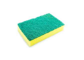 Sponges for dishwashing on white background, Scotch Brite dishwashers
