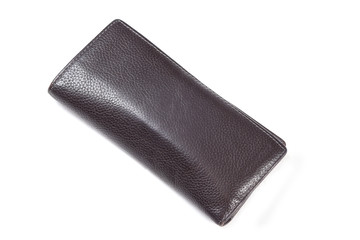 Dark brown wallet isolated