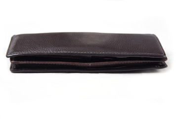 Dark brown wallet isolated