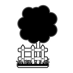 Orange tree in garden icon vector illustration graphic design