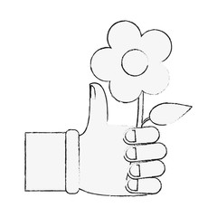 Hand holding a flower icon vector illustration graphic design