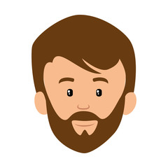 young man head avatar character vector illustration design