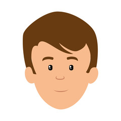 young man head avatar character vector illustration design