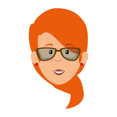 beautiful woman head avatar character vector illustration design
