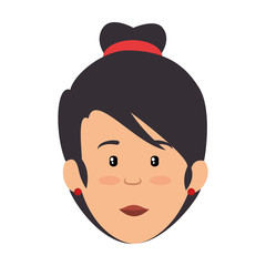 beautiful woman head avatar character vector illustration design