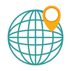 sphere planet with pointer vector illustration design