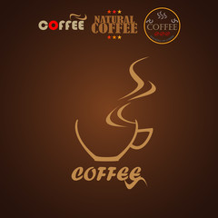 Coffee cup label concept menu. Design of vector illustrations.