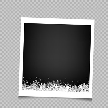 Christmas snow photo frame