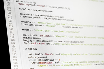 Coding programmer abstract background. Computer language script