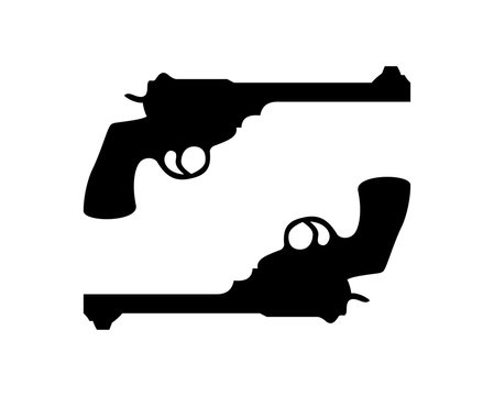 Black Firearms Gun Danger for Shoot Illustration Logo Design
