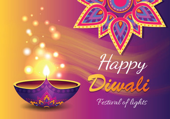 Happy Diwali Promo Poster Vector Illustration