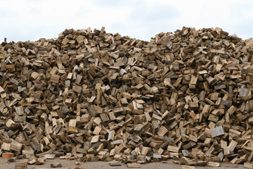 Logs stacked in a heap