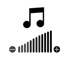 Music volume sign icon. Vector illustration.