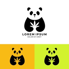 panda cannabis medical logo vector download negative space © gaga vastard