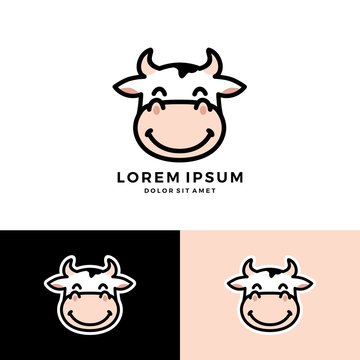 cartoon cow logo vector mascot character avatar download