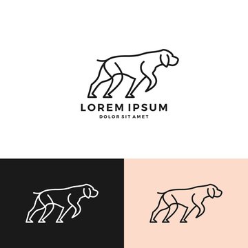 dog line logo vector outline download