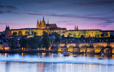 Prague castle in sunset