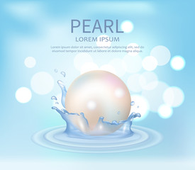 Huge White Shiny Pearl Vector Illustration