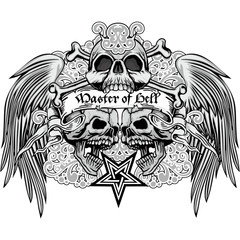 Obraz premium grunge skull coat of arms 