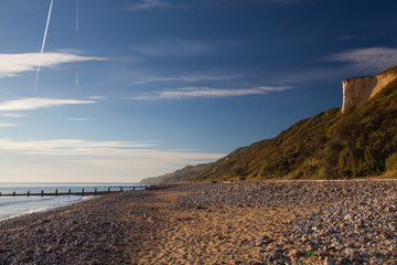 On the empty beach in Cromer,Great Britain
