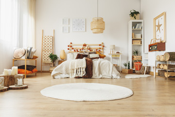 Spacious Scandinavian style bedroom