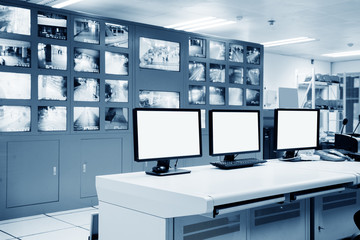 Modern plant control room and computer monitors