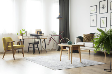 Living room with home office
