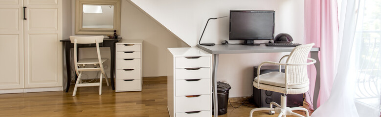 Workspace interior with dressing table