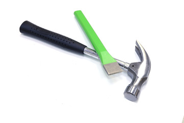 Iron hammer on white background.