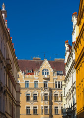 Colorful houses in the old town of Prague, Czech Republic