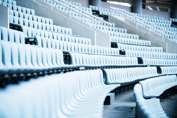 Fototapeta premium Pattern of white stadium seats