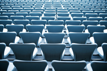 Obraz premium Pattern of white stadium seats
