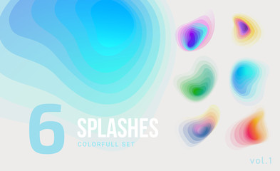 Set of colorful abstract blend shapes