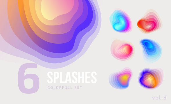 Set of colorful abstract blend shapes
