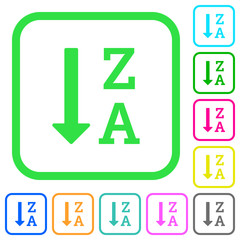 Alphabetically descending ordered list vivid colored flat icons icons