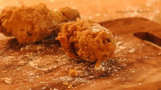 Cooking  fried chicken