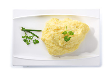 purée sur fond blanc