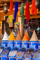 colorful piles of moroccan spices © jon_chica