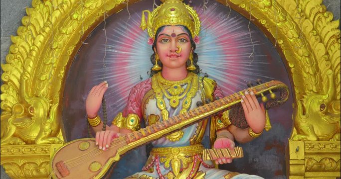 Saraswati, the Hindu goddess of knowledge, music, arts, wisdom and learning